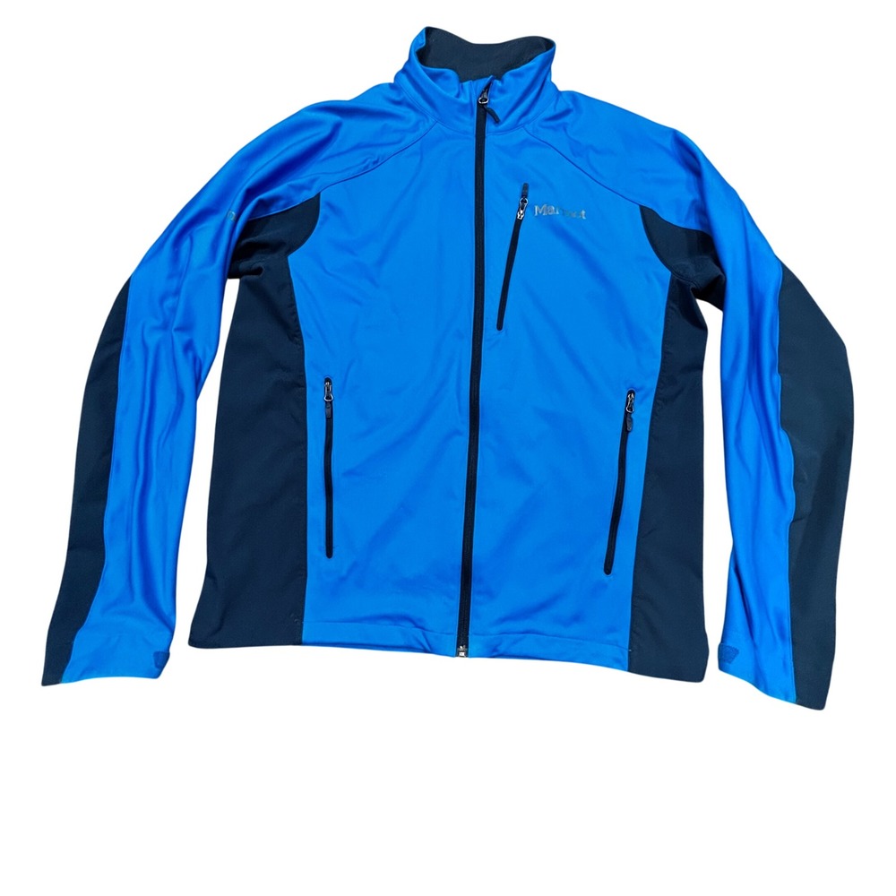Marmot Gore Windstopper Jacket Mens Large Baby & Navy Blue Softshell Full Zip